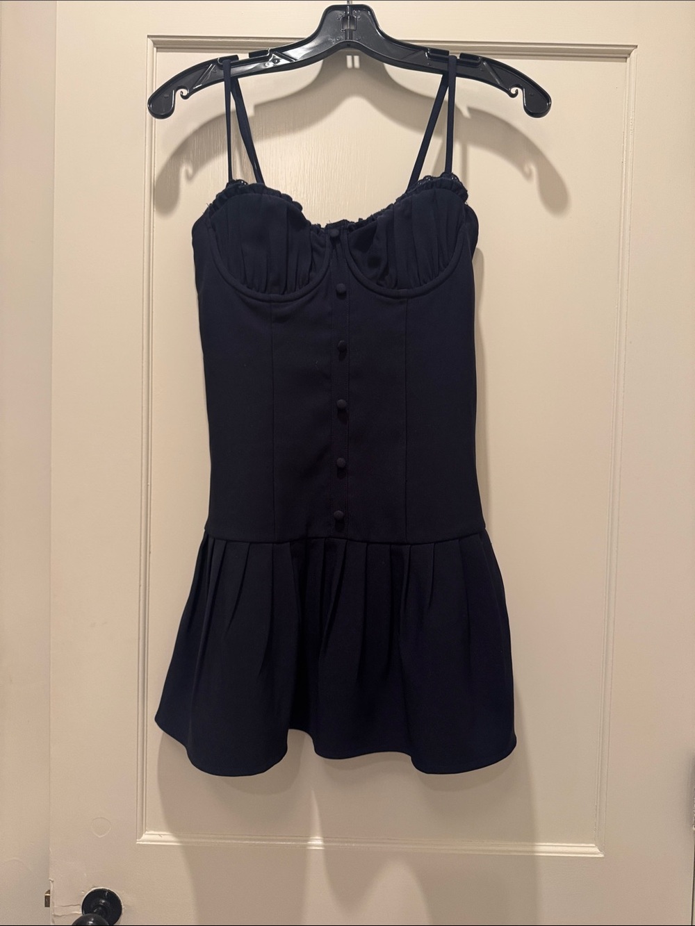 Edikted Navy Bustier Mini Dress with Spaghetti Straps